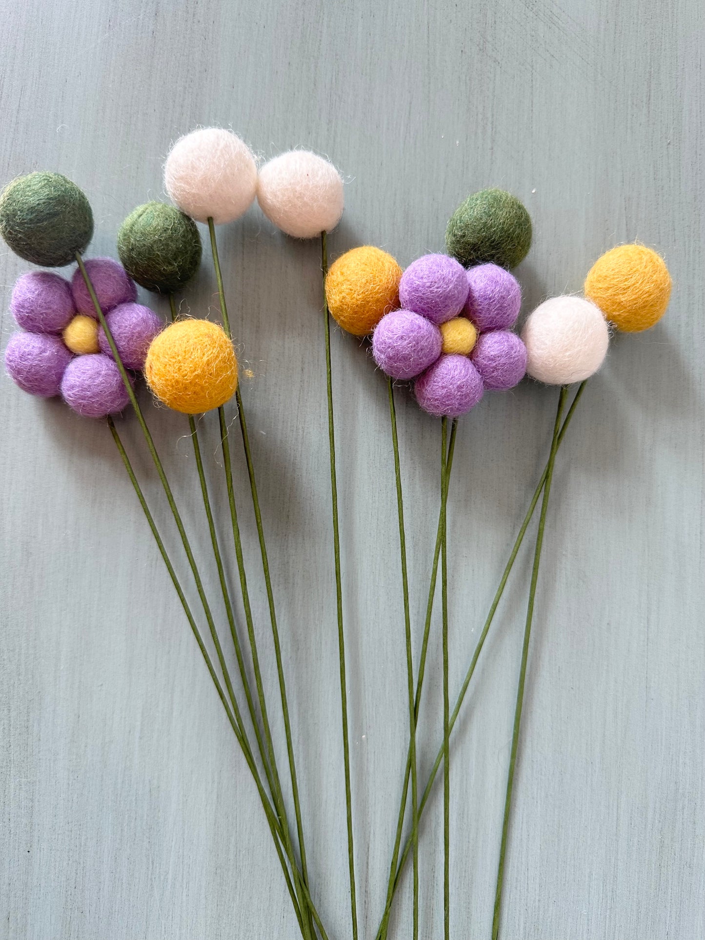 Lilac & Gold Daisy Wool Bouquet