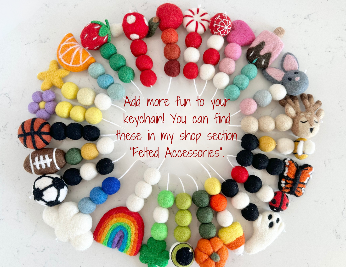 Custom Felt Ball Keychain