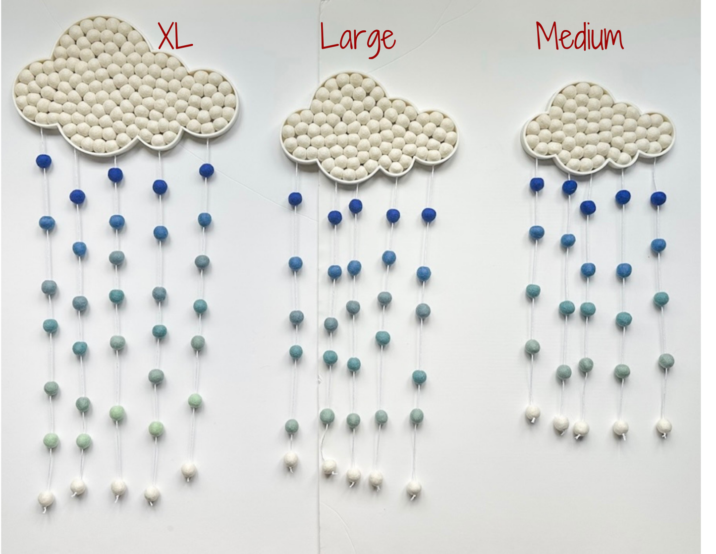 Felt Ball Blue Ombre Rain Cloud
