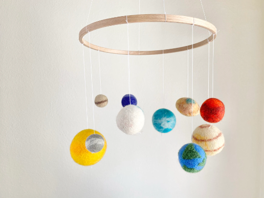 Pottery Barn Planet Baby Mobile Ceiling Planet Mobile Baby Felted