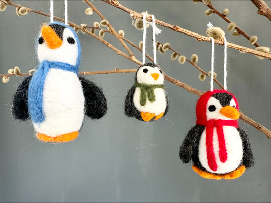 Penguin Felted Ornaments