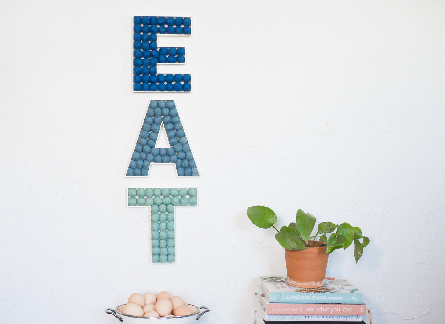 EAT Felt Ball Letters