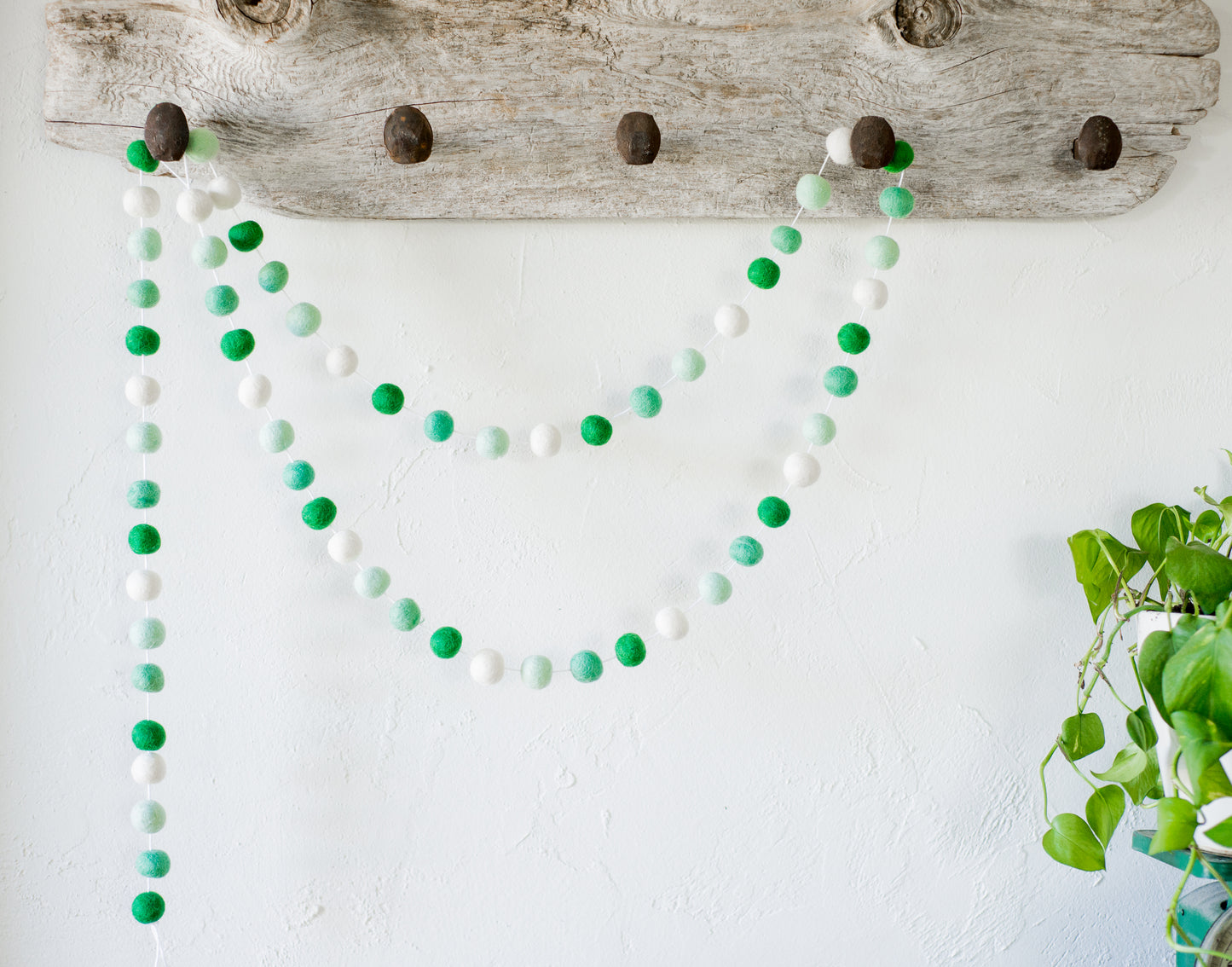 Mint Gradient Felt Ball Garland