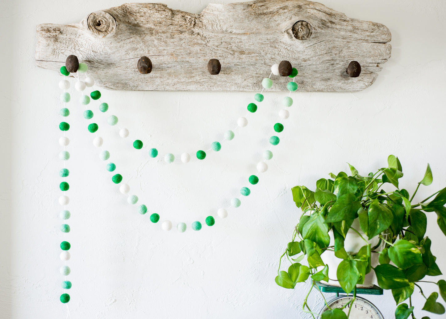 Mint Gradient Felt Ball Garland