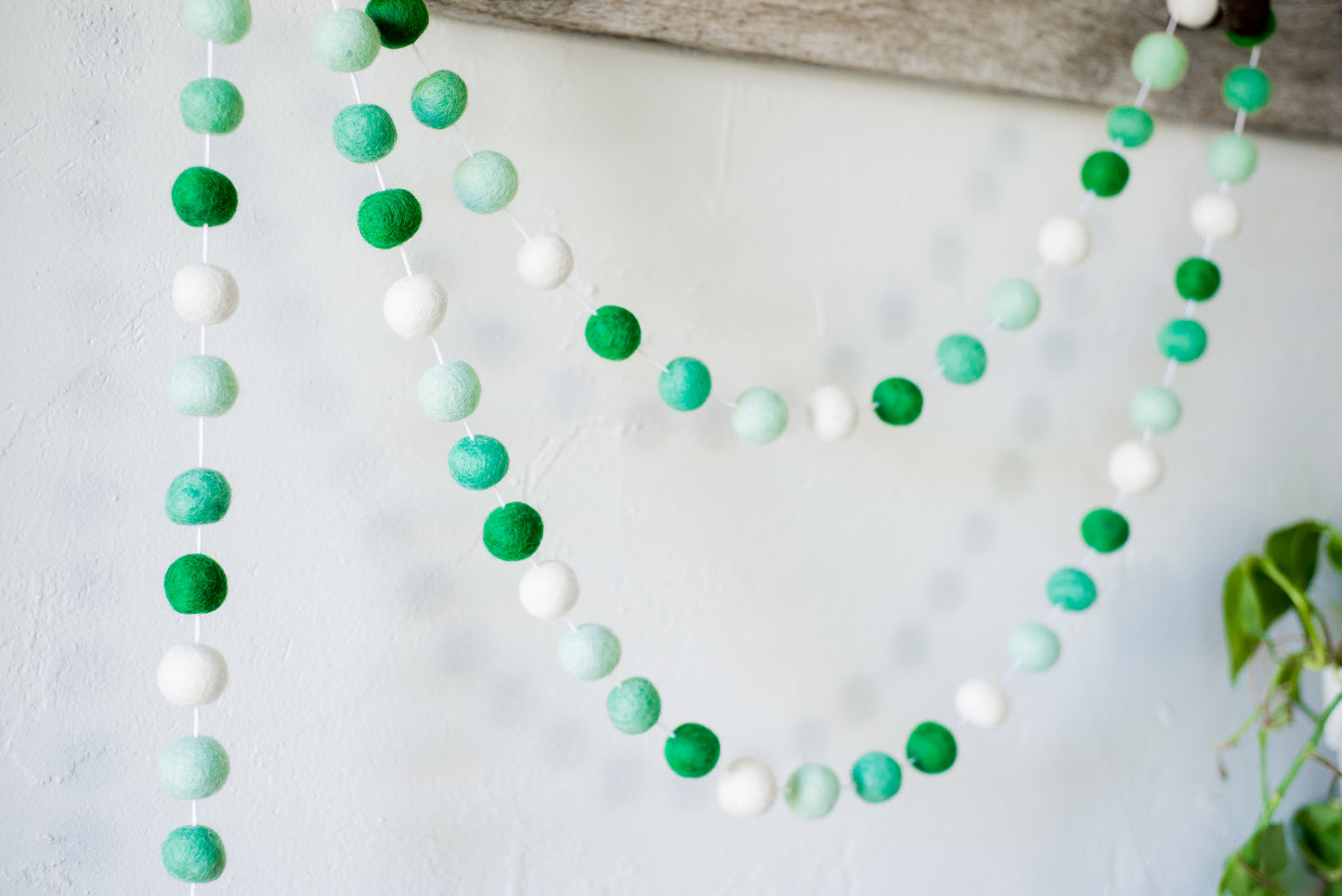 Mint Gradient Felt Ball Garland