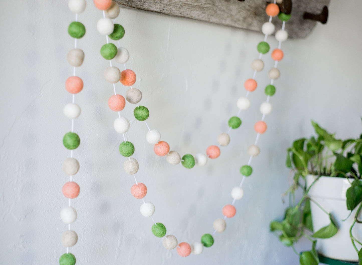 Georgia Peach Felt Ball Garland