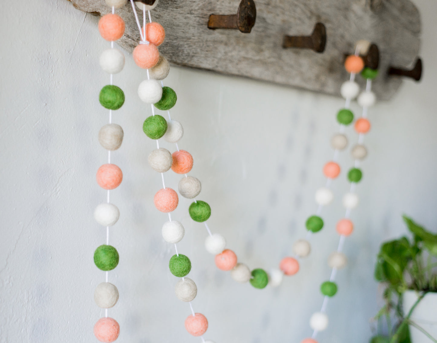 Georgia Peach Felt Ball Garland
