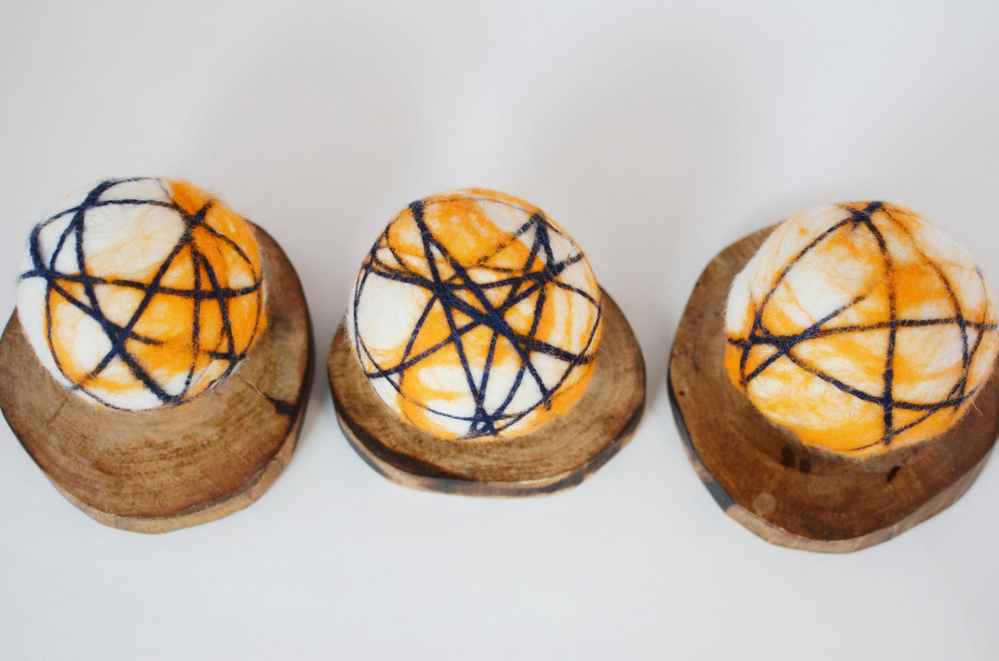 Orange Stripe Dryer Balls - Redheadnblue