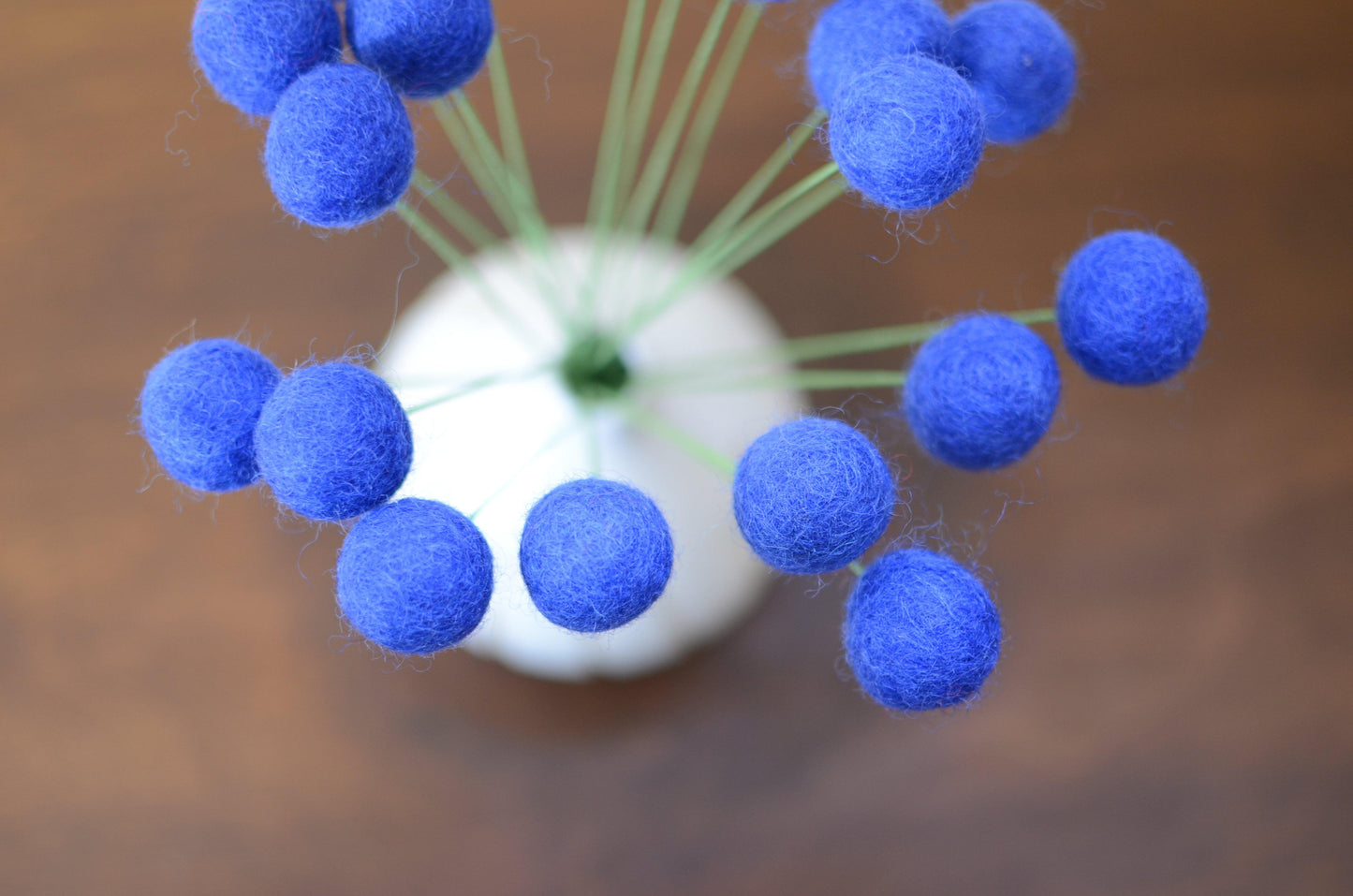 Sapphire Felt Ball Bouquet - Redheadnblue