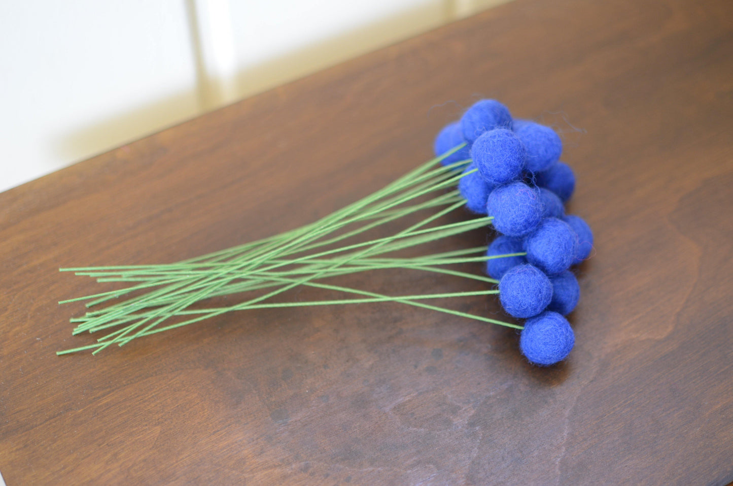 Sapphire Felt Ball Bouquet - Redheadnblue