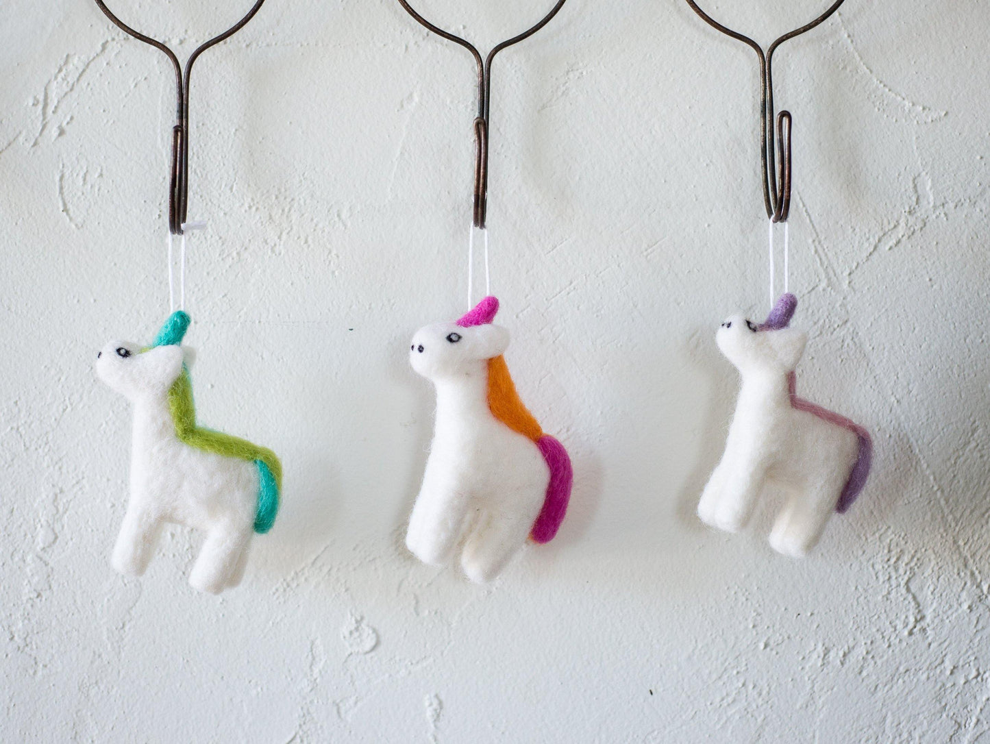 Felted Unicorn Ornaments - Redheadnblue
