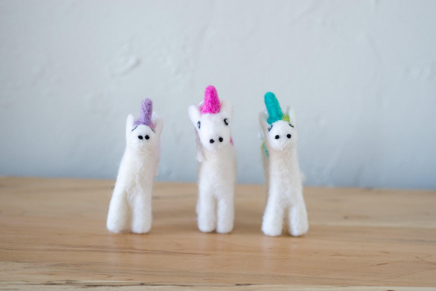 Felted Unicorn Ornaments - Redheadnblue