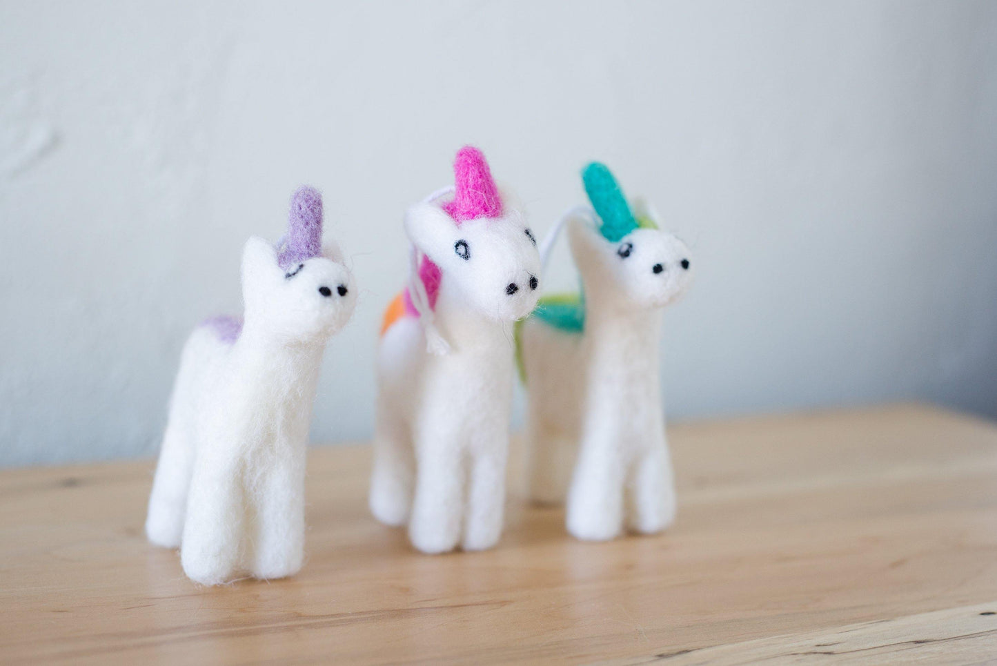 Felted Unicorn Ornaments - Redheadnblue