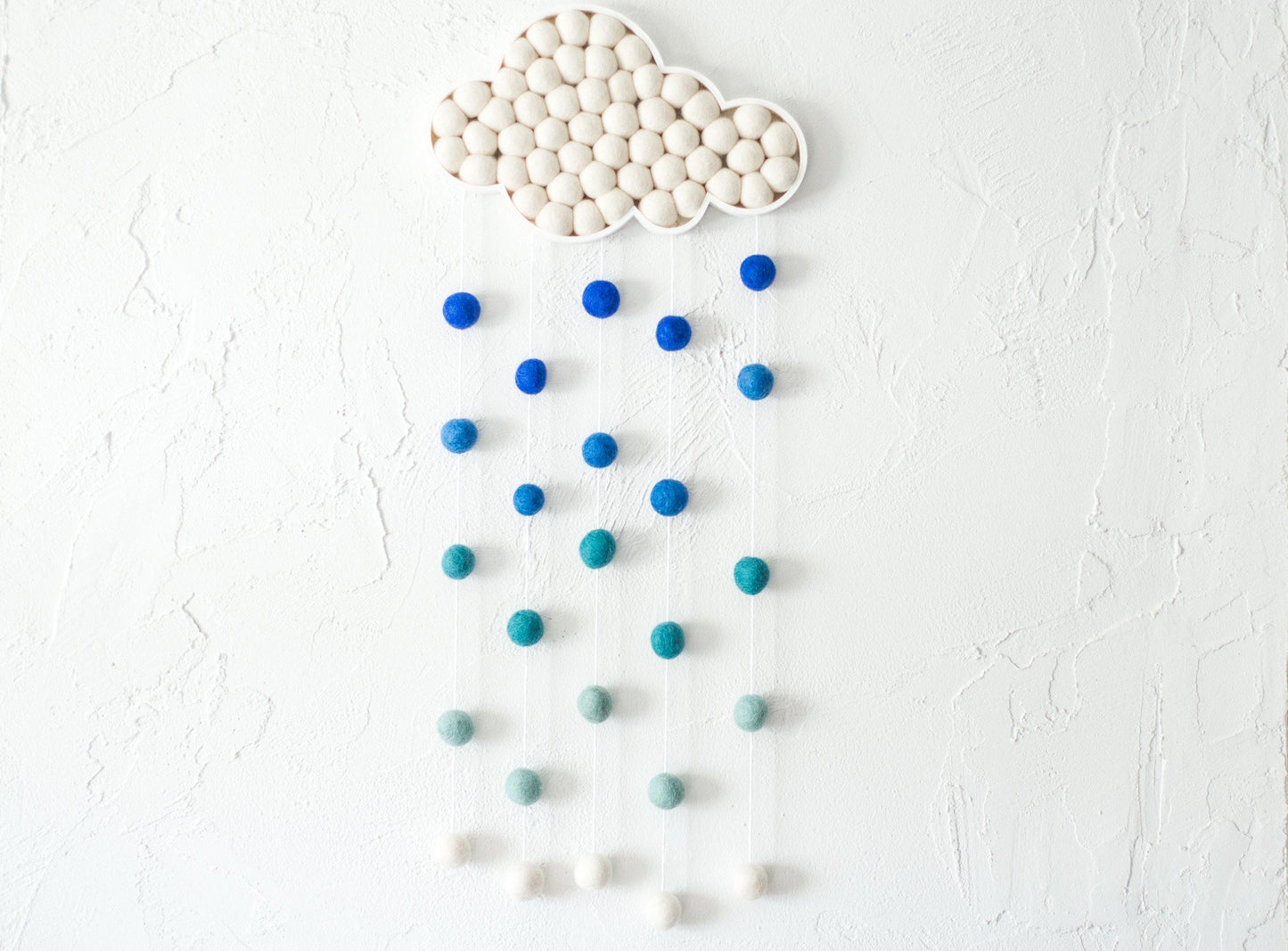 Felt Ball Blue Ombre Rain Cloud - Redheadnblue