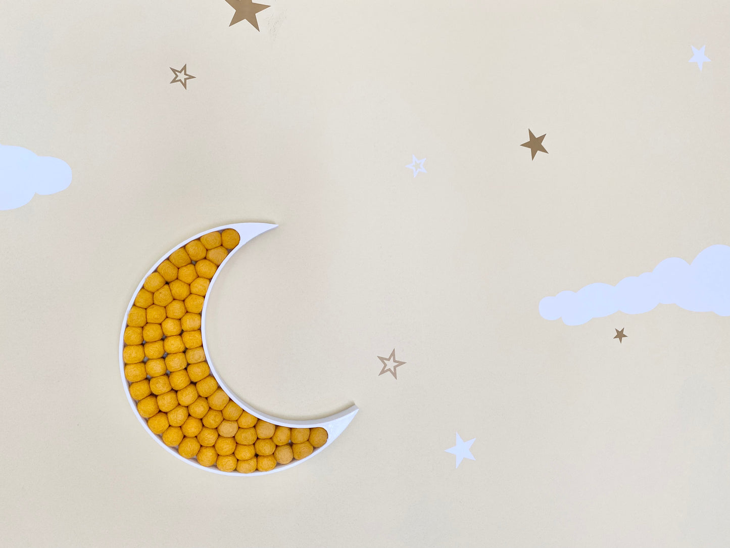 Gold Felt Ball Crescent Moon