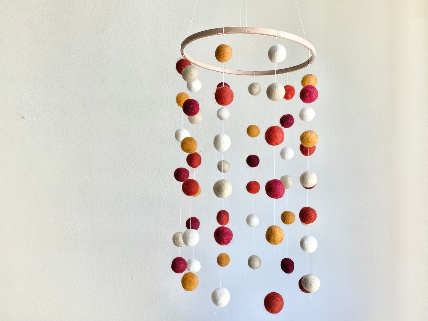 Reds & Cider Felt Ball Ceiling Mobile