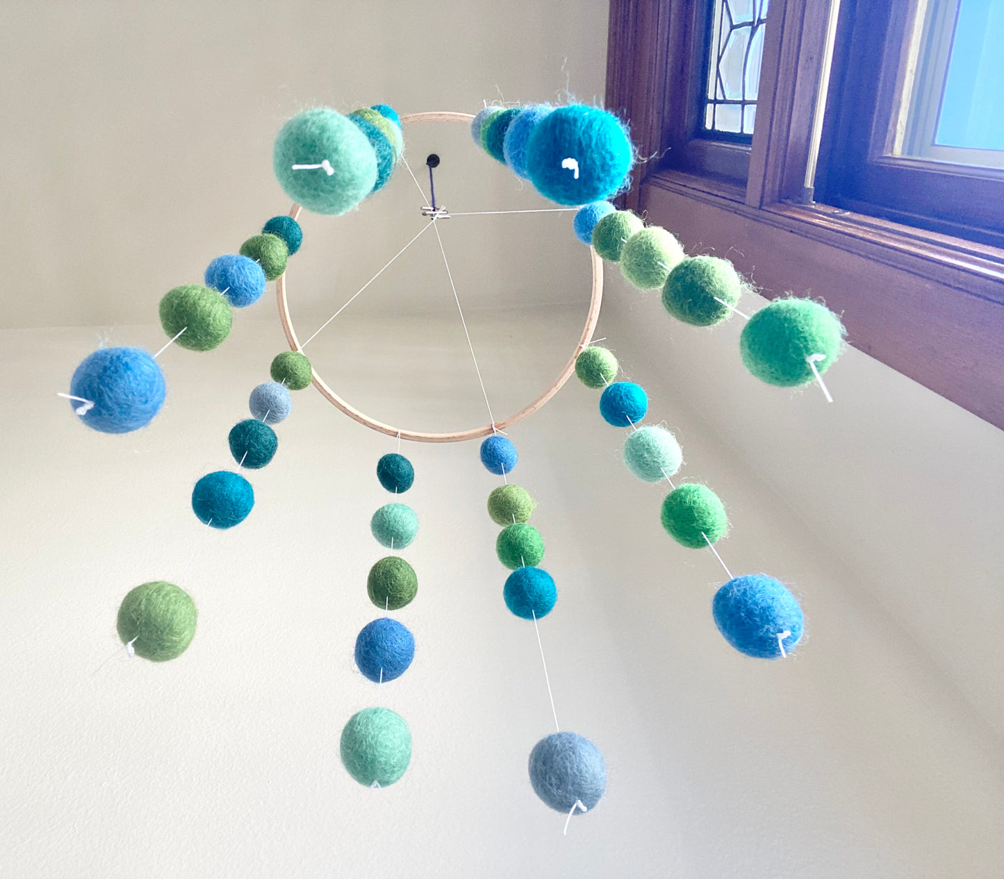 Shades of Blues & Greens Ceiling Mobile