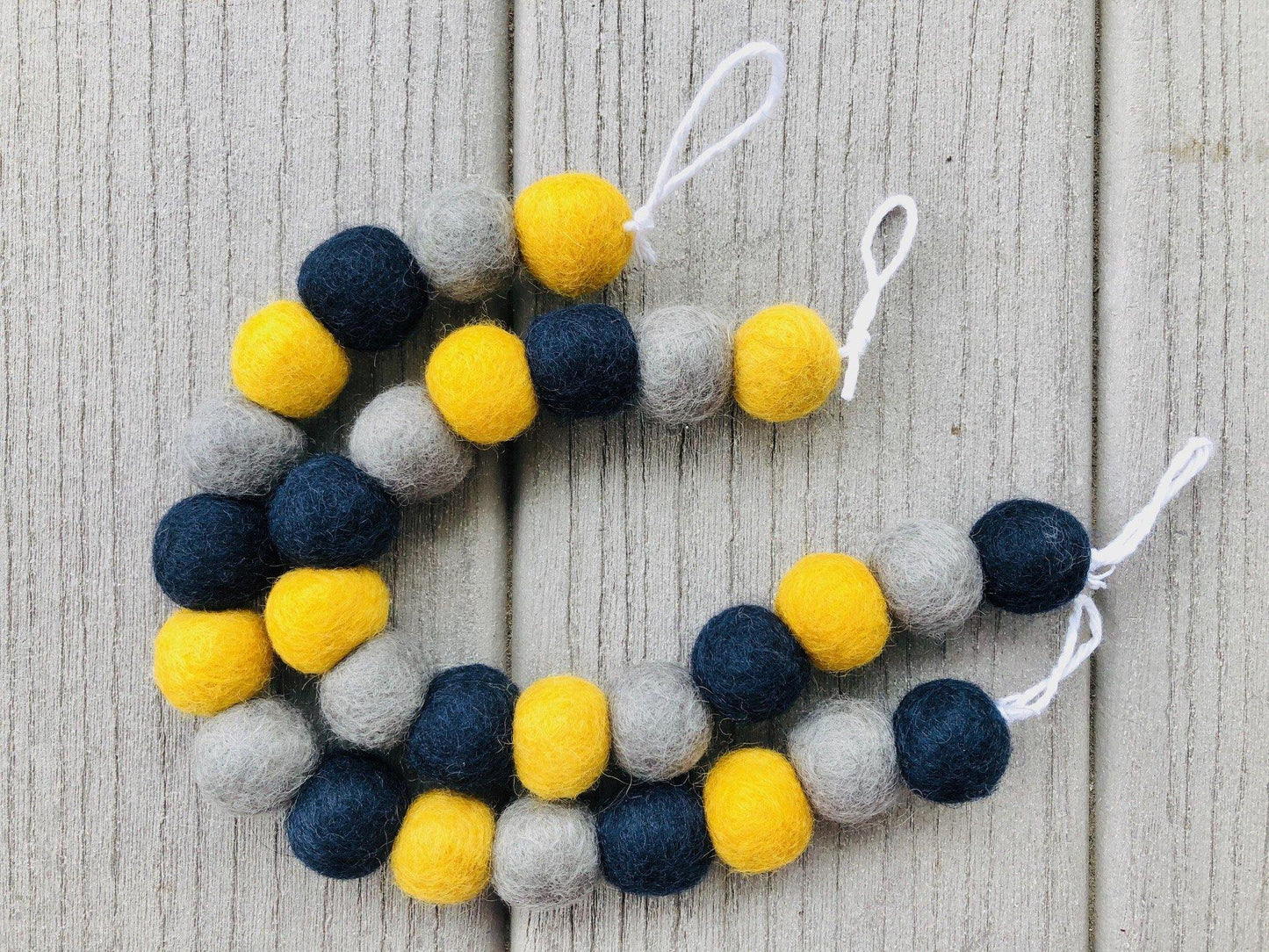 Navy & Gold Curtain Ties - Redheadnblue