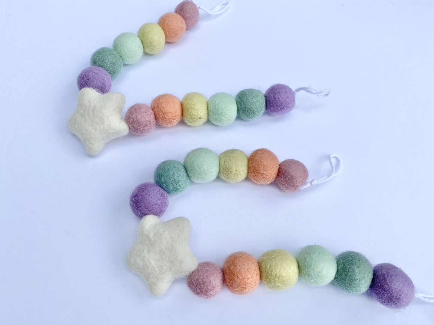 Pastel Rainbow Star Curtain Ties - Redheadnblue