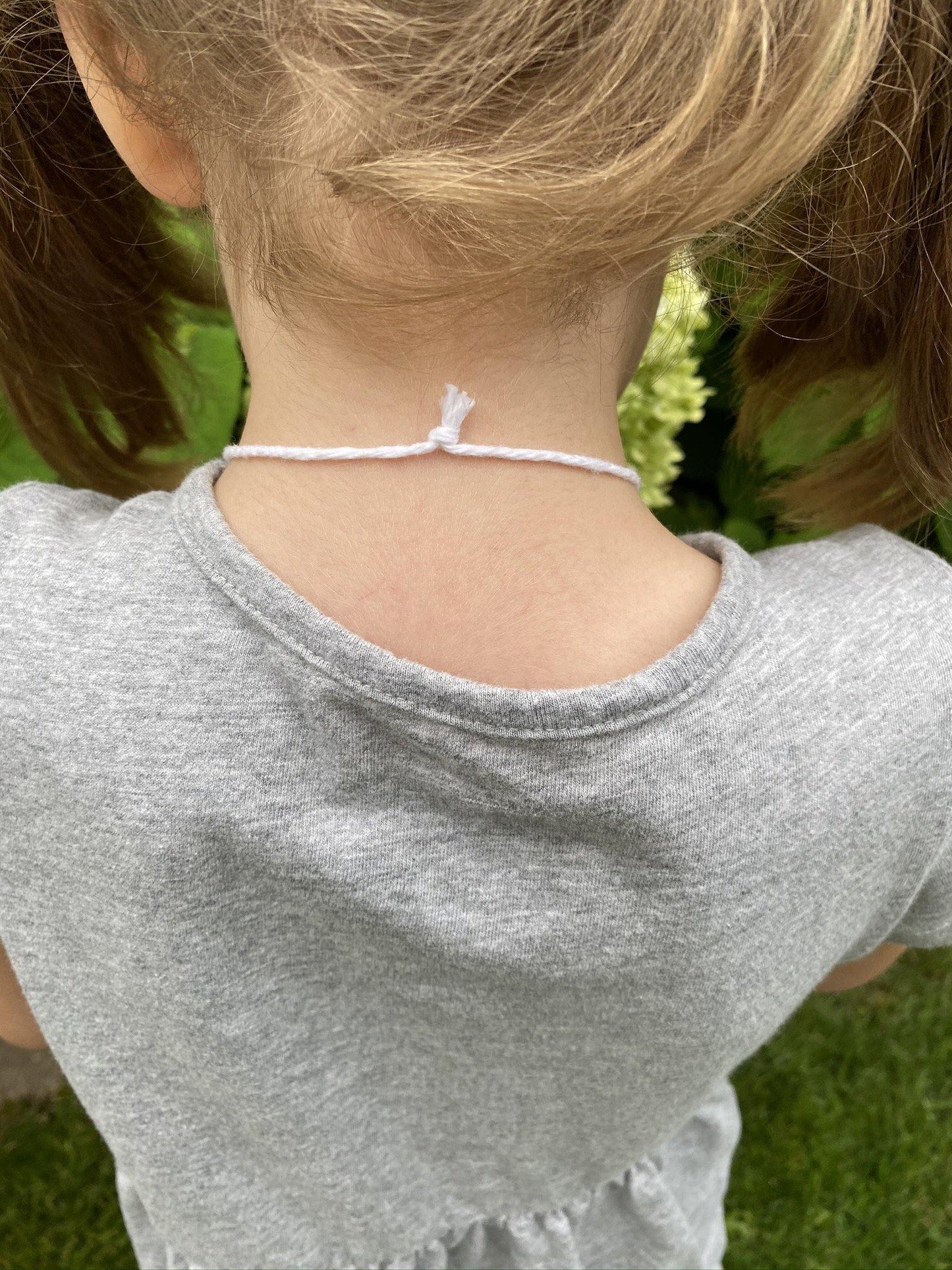 All White Felt Ball Necklace - Redheadnblue