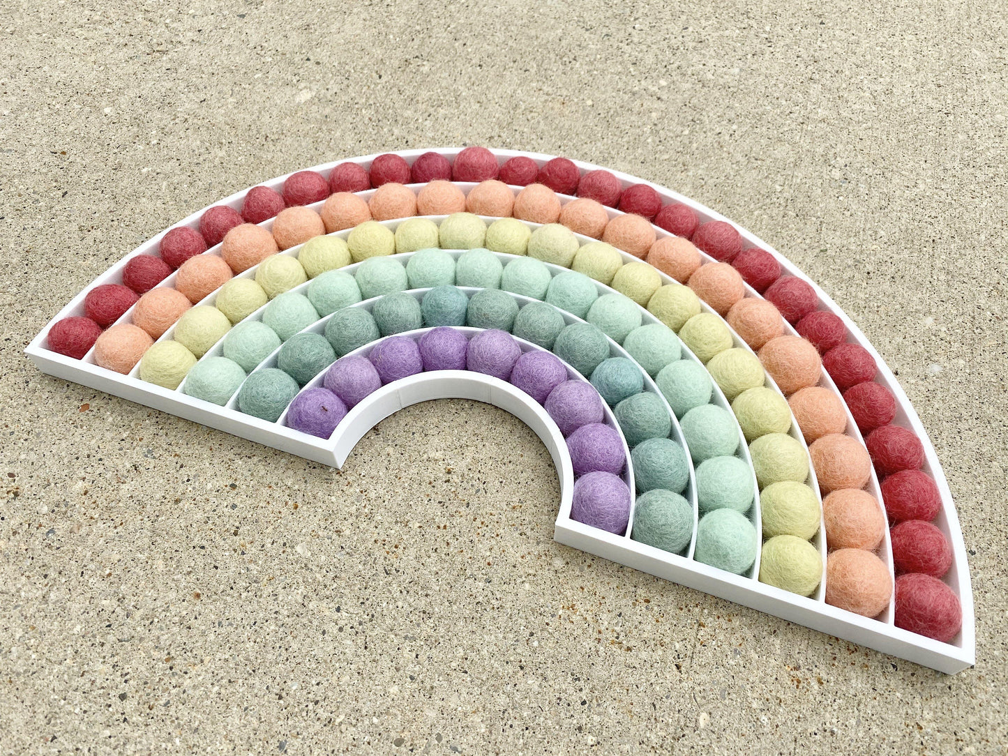 Pastel Felt Ball Rainbow - Redheadnblue