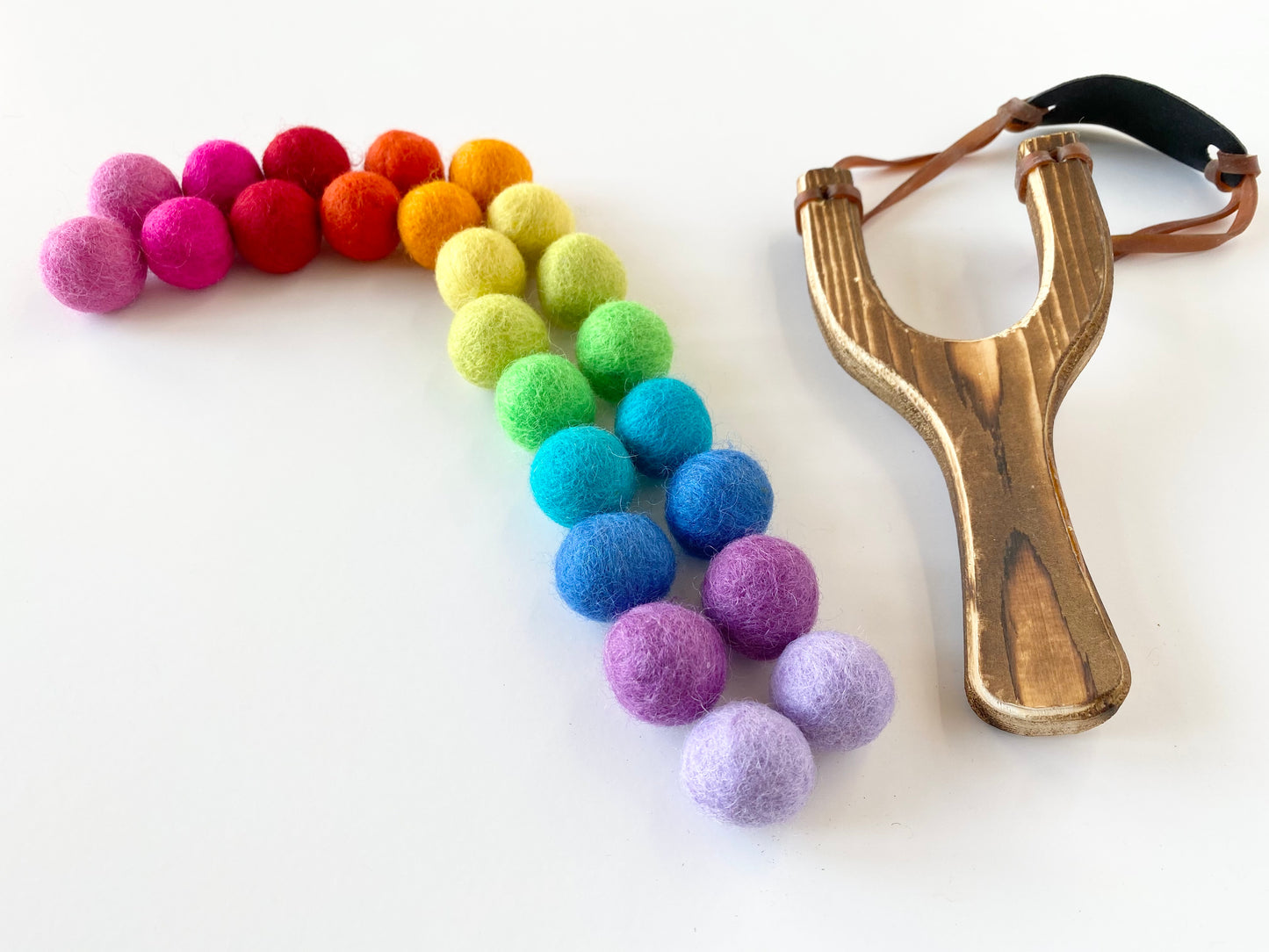 Slingshot & Felt Ball Set