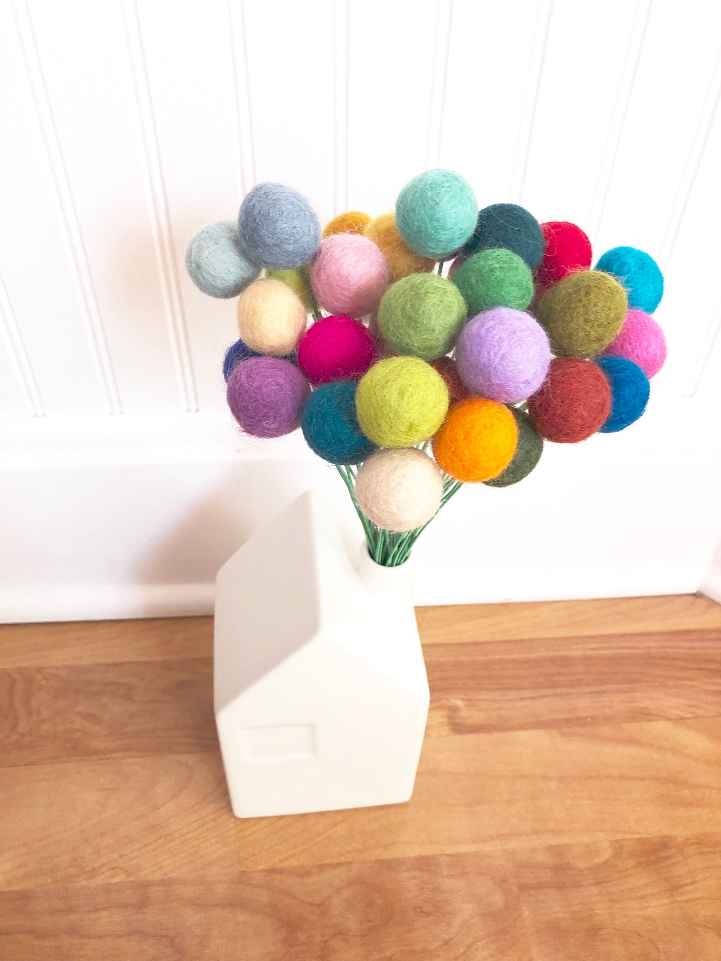 Random Rainbow Felt Ball Bouquet