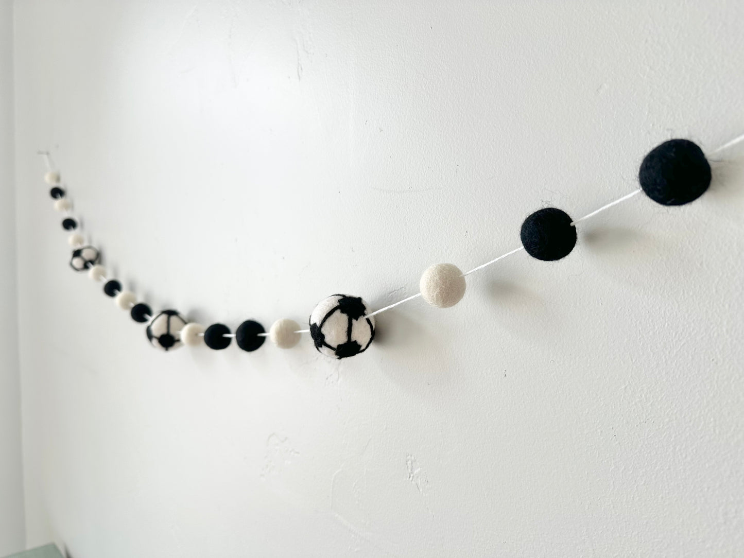 Black & White Soccer Garland