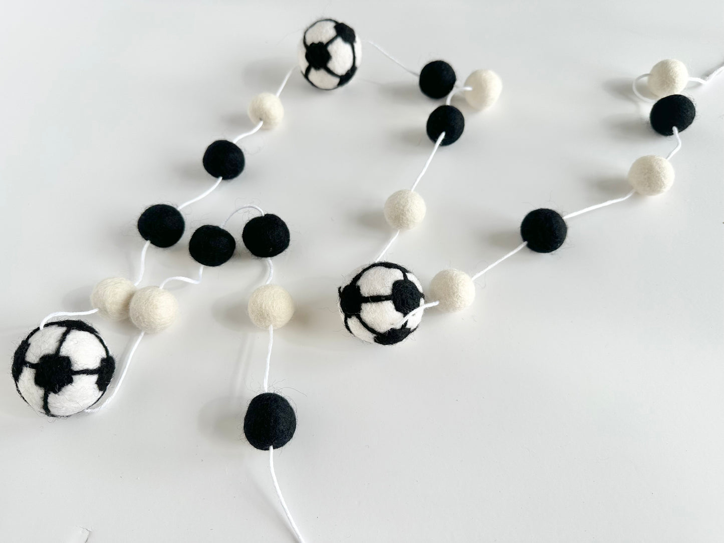 Black & White Soccer Garland