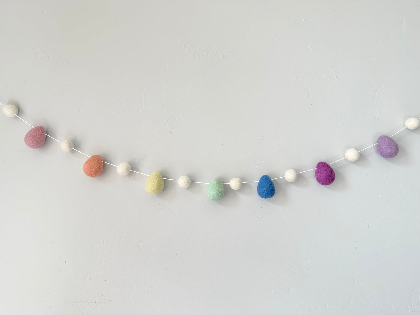 Rainbow Wool Egg Garland