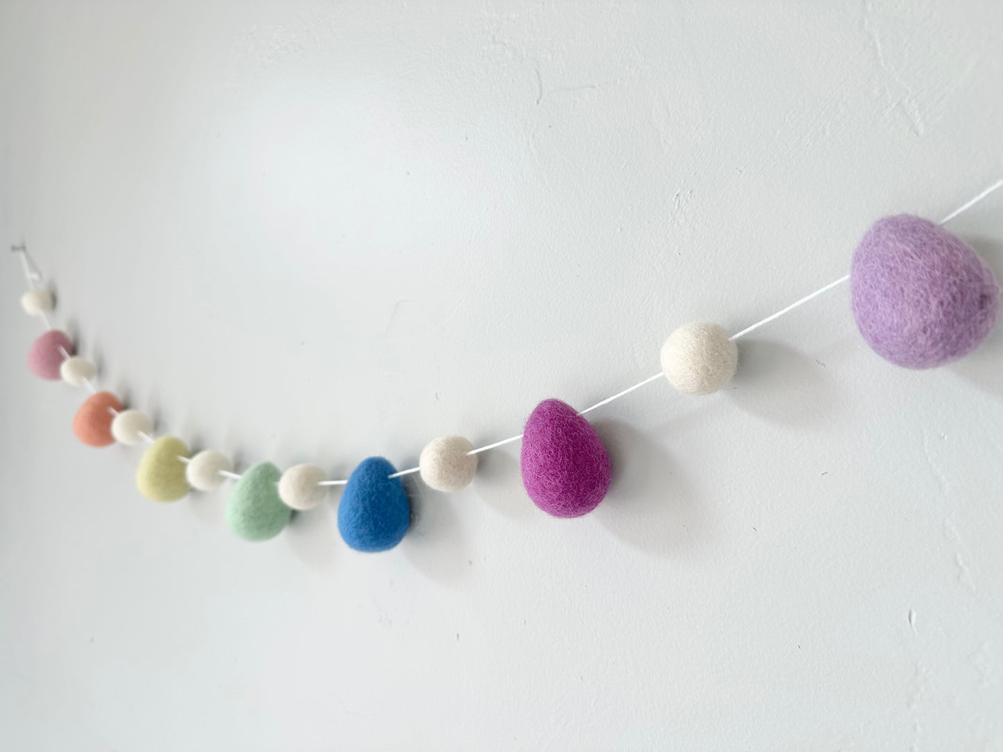 Rainbow Wool Egg Garland