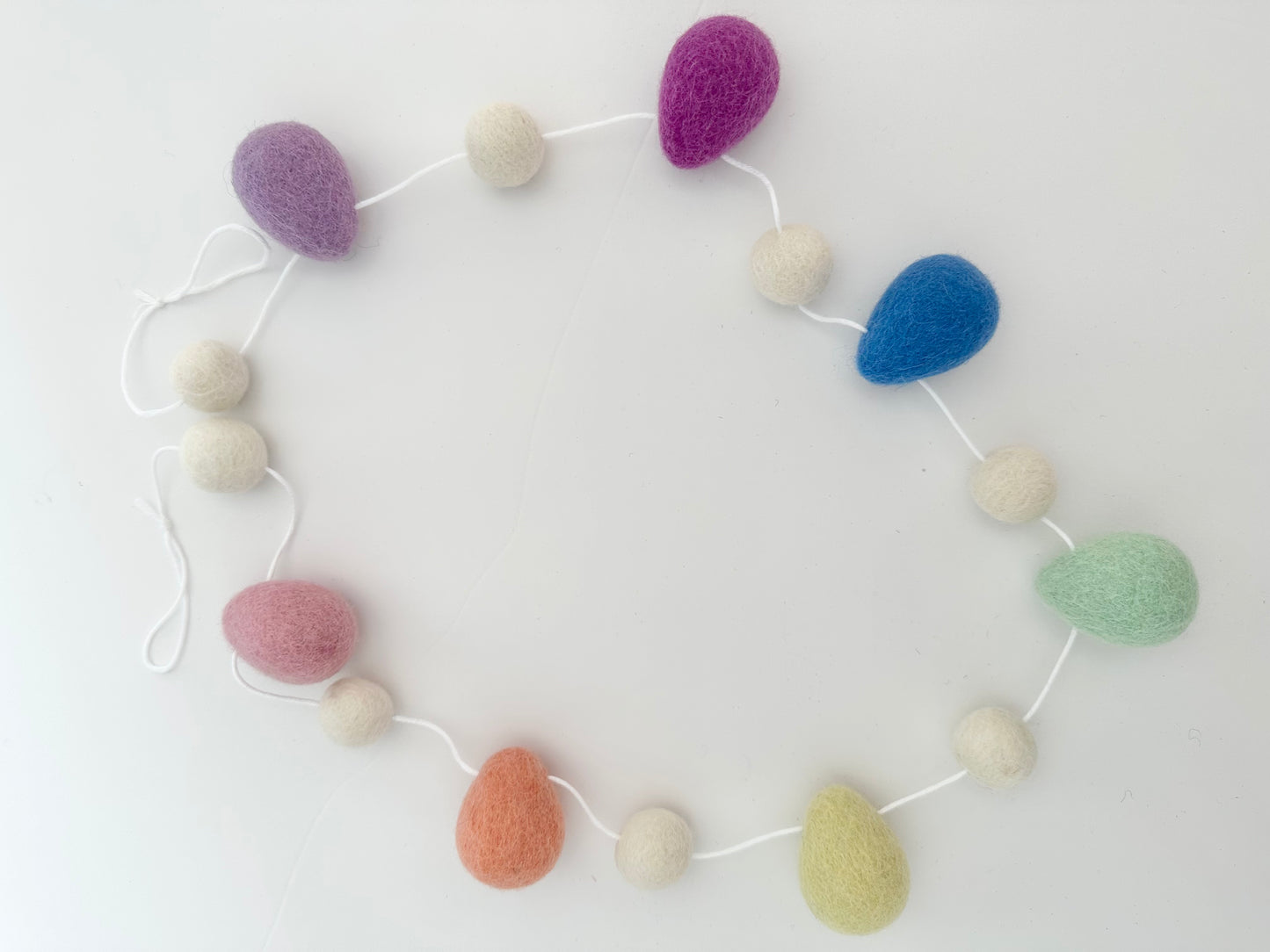 Rainbow Wool Egg Garland