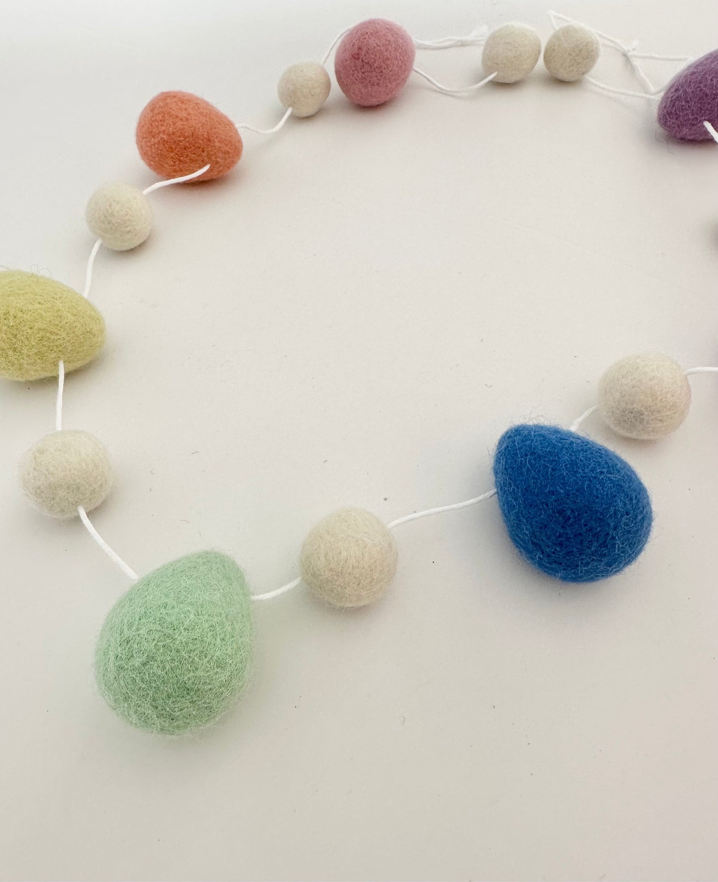 Rainbow Wool Egg Garland