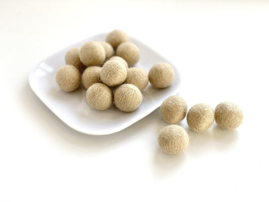 Cream - 2 cm Felt Pom Pom Balls - Wool Jamboree