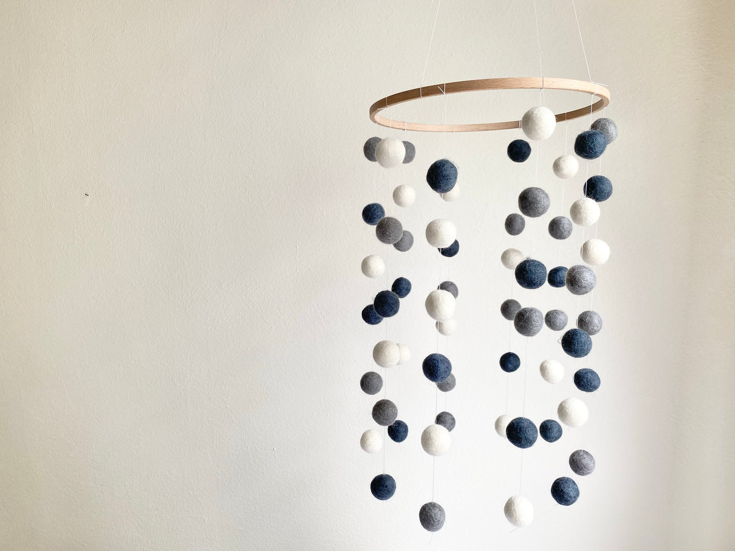 Gray Shades Felt Ball Ceiling Mobile