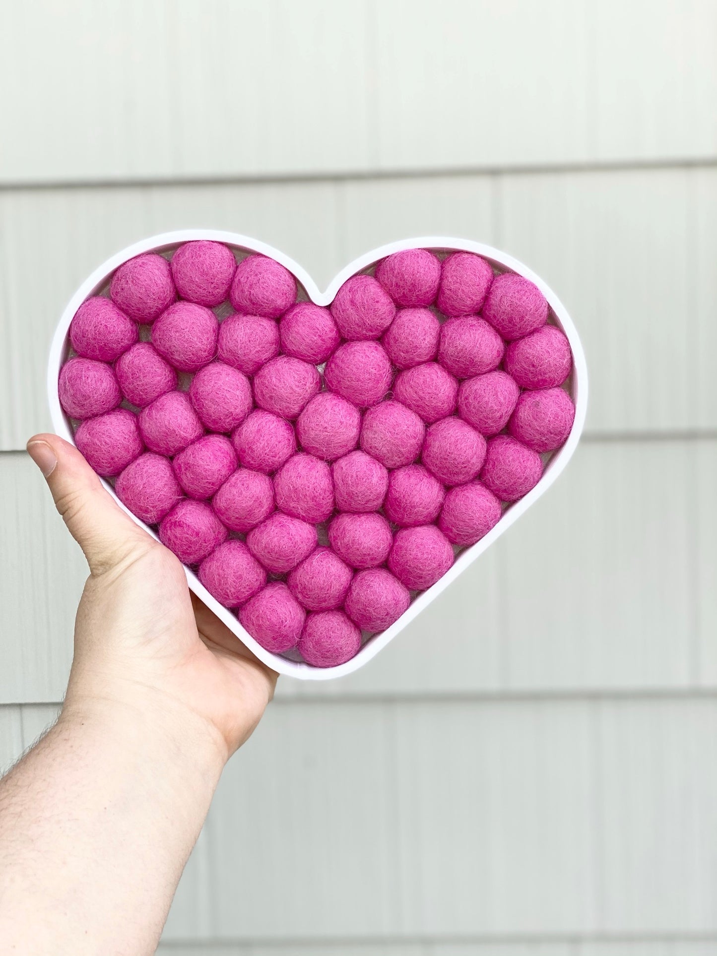 Solid Colored Felt Ball Heart Wall Hangings