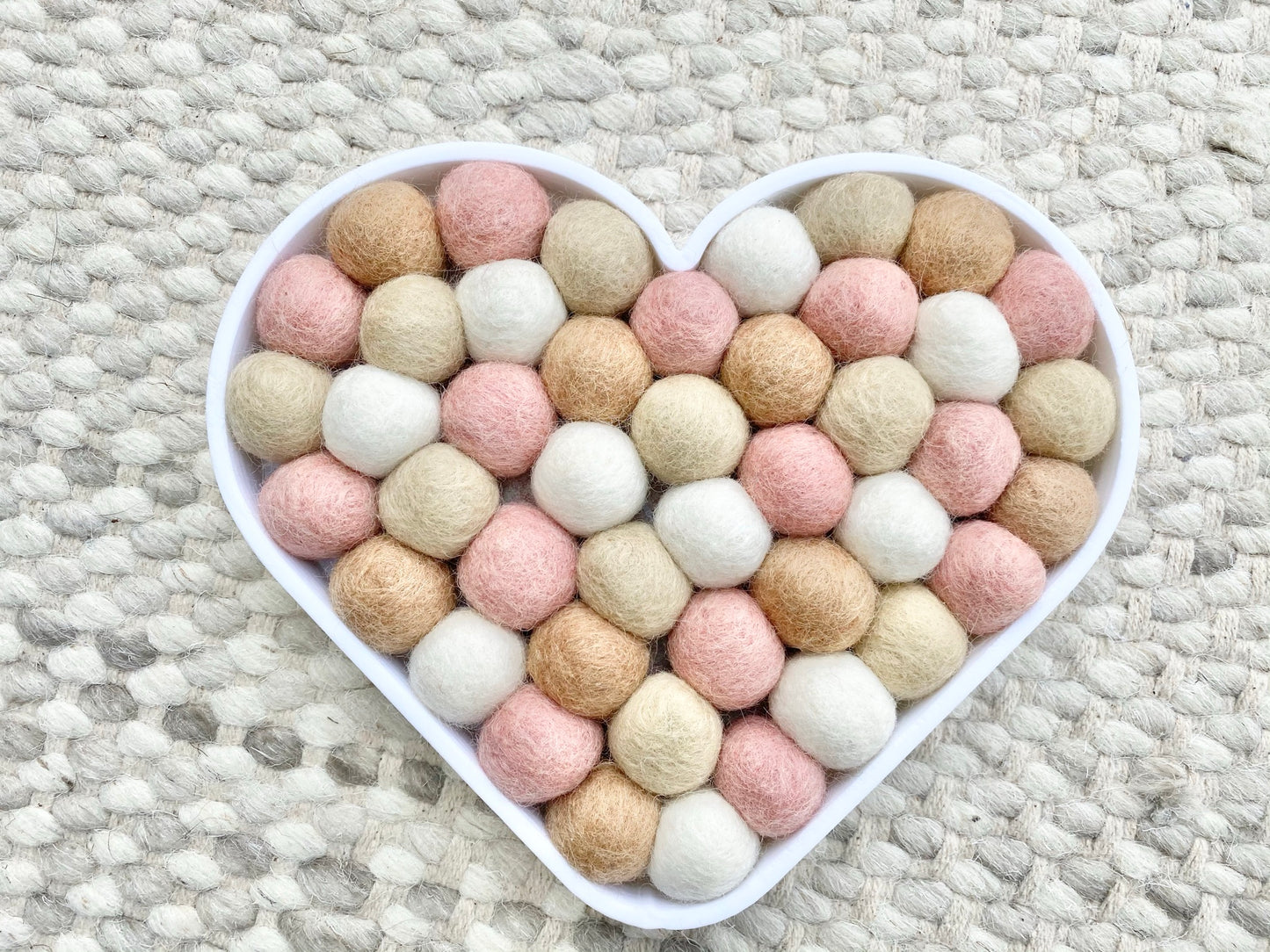 Random Placement Felt Ball Heart Wall Hangings