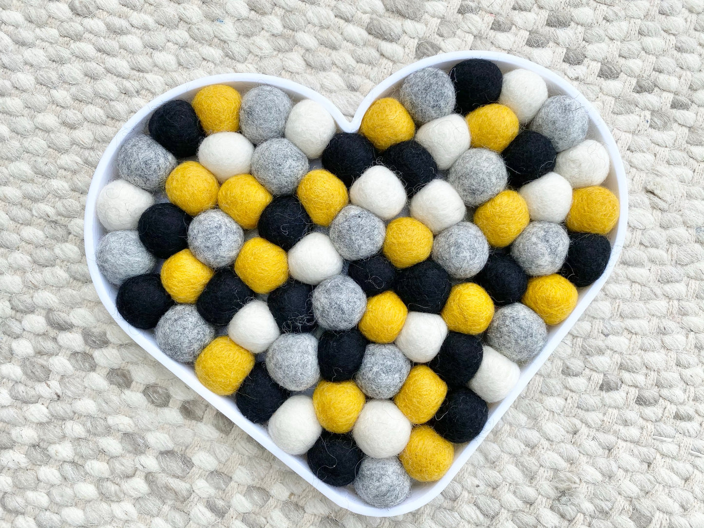 Random Placement Felt Ball Heart Wall Hangings