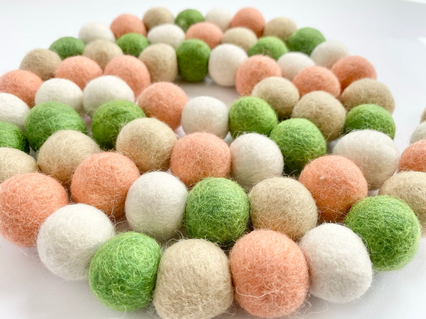 Georgia Peach Felt Ball Garland