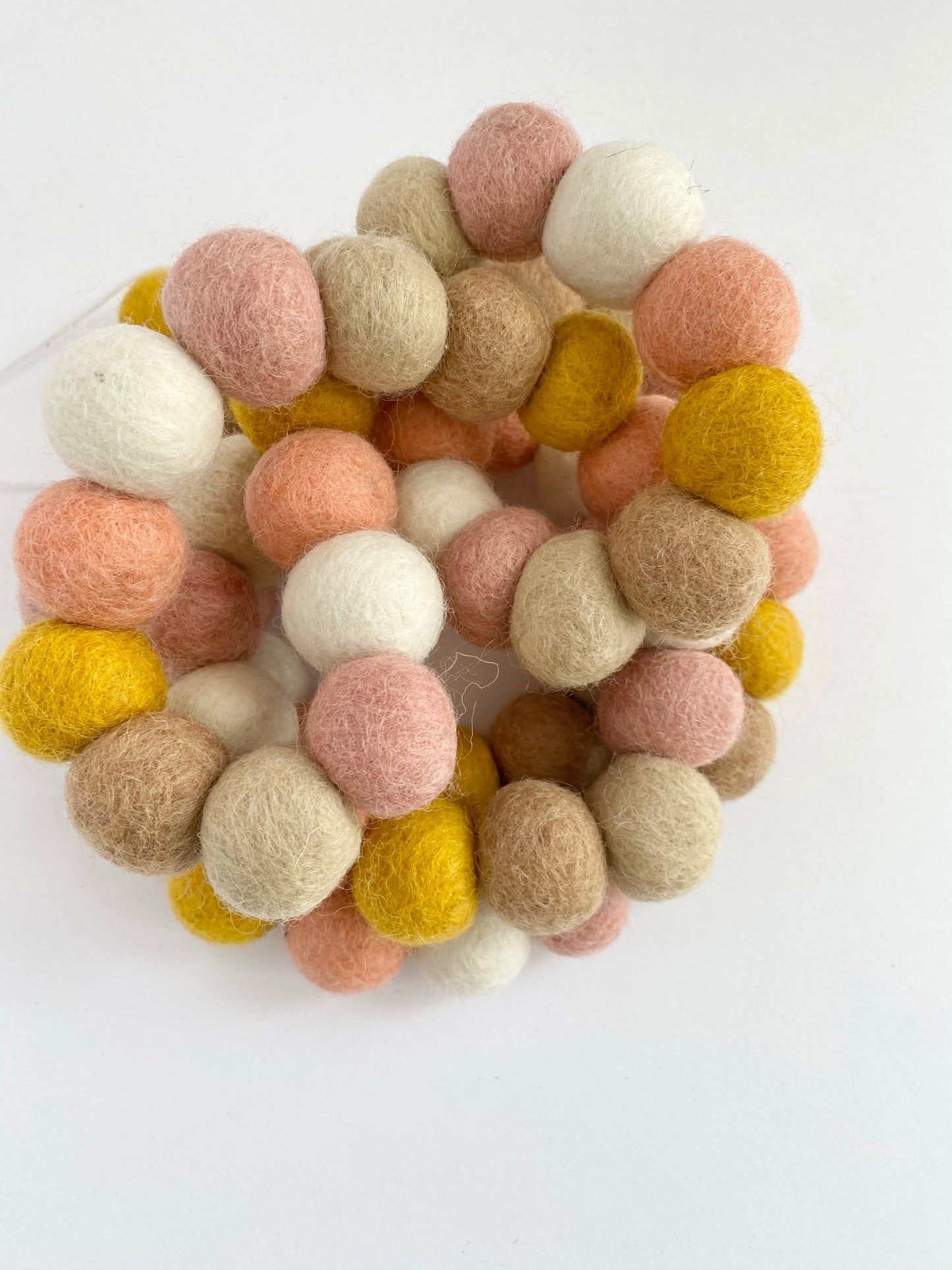 Soft Pinks & Gold Felt Ball Garland