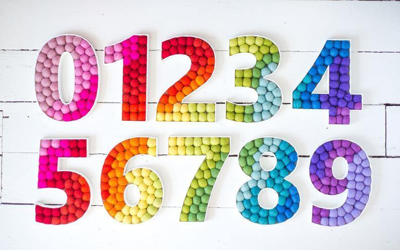 Felt Ball Numbers 0 - 9 - Wool Jamboree
