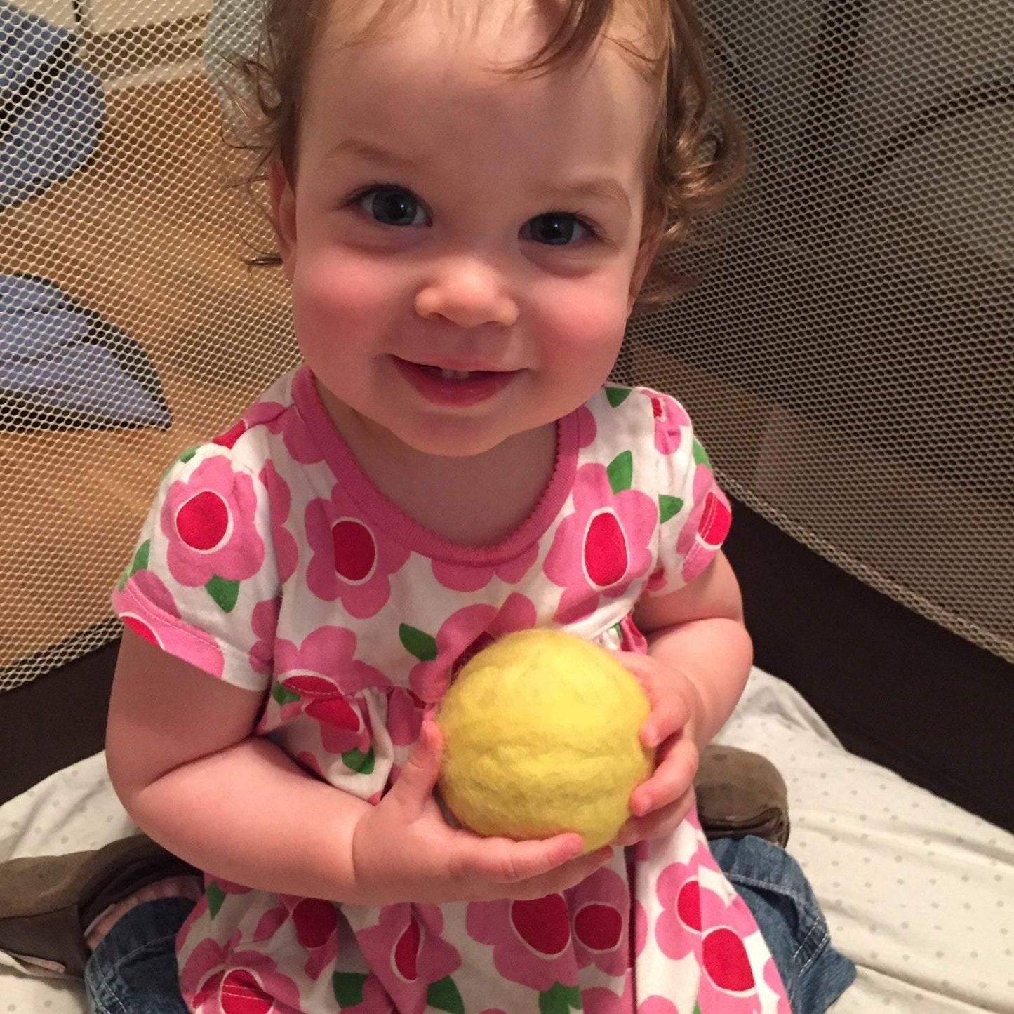 Wool Waldorf Toy Ball - Redheadnblue