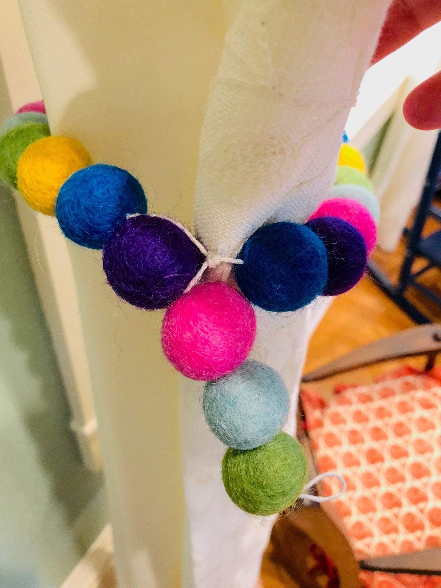 Navy & Gold Curtain Ties - Redheadnblue