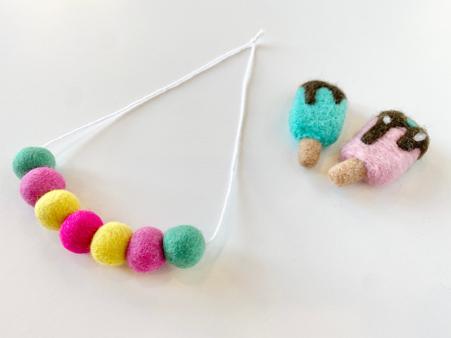 Summer Fun Felt Ball Necklace
