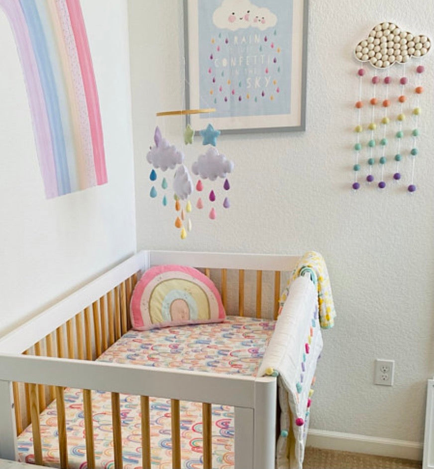 Pastel Rainbow Felt Ball Rain Cloud