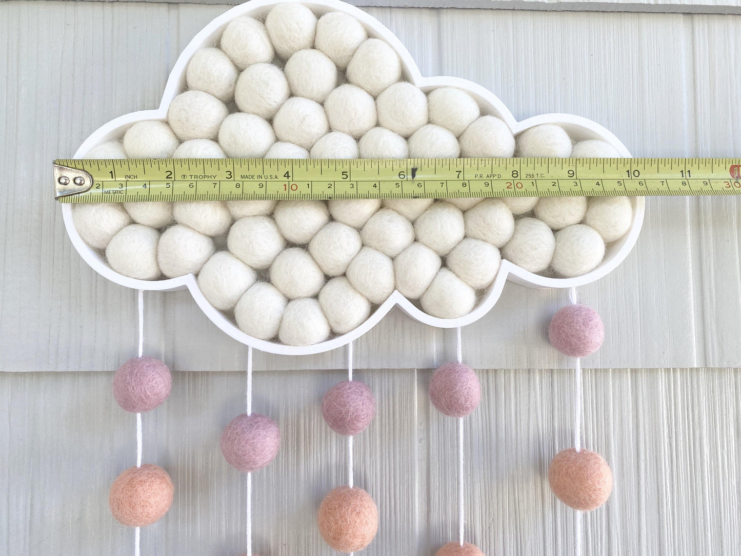 Pastel Rainbow Felt Ball Rain Cloud - Redheadnblue