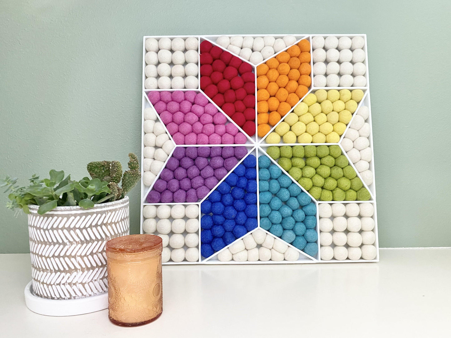 Rainbow Wall Hanging or Shelf Sitter - Wool Jamboree