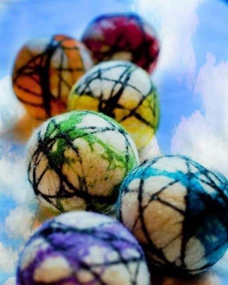 6 Rainbow Dryer Balls - Wool Jamboree