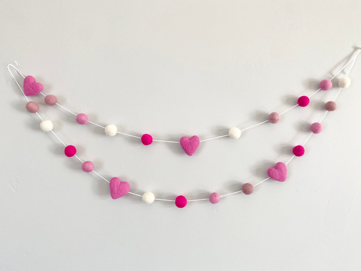 Shades of Pink Heart Garland