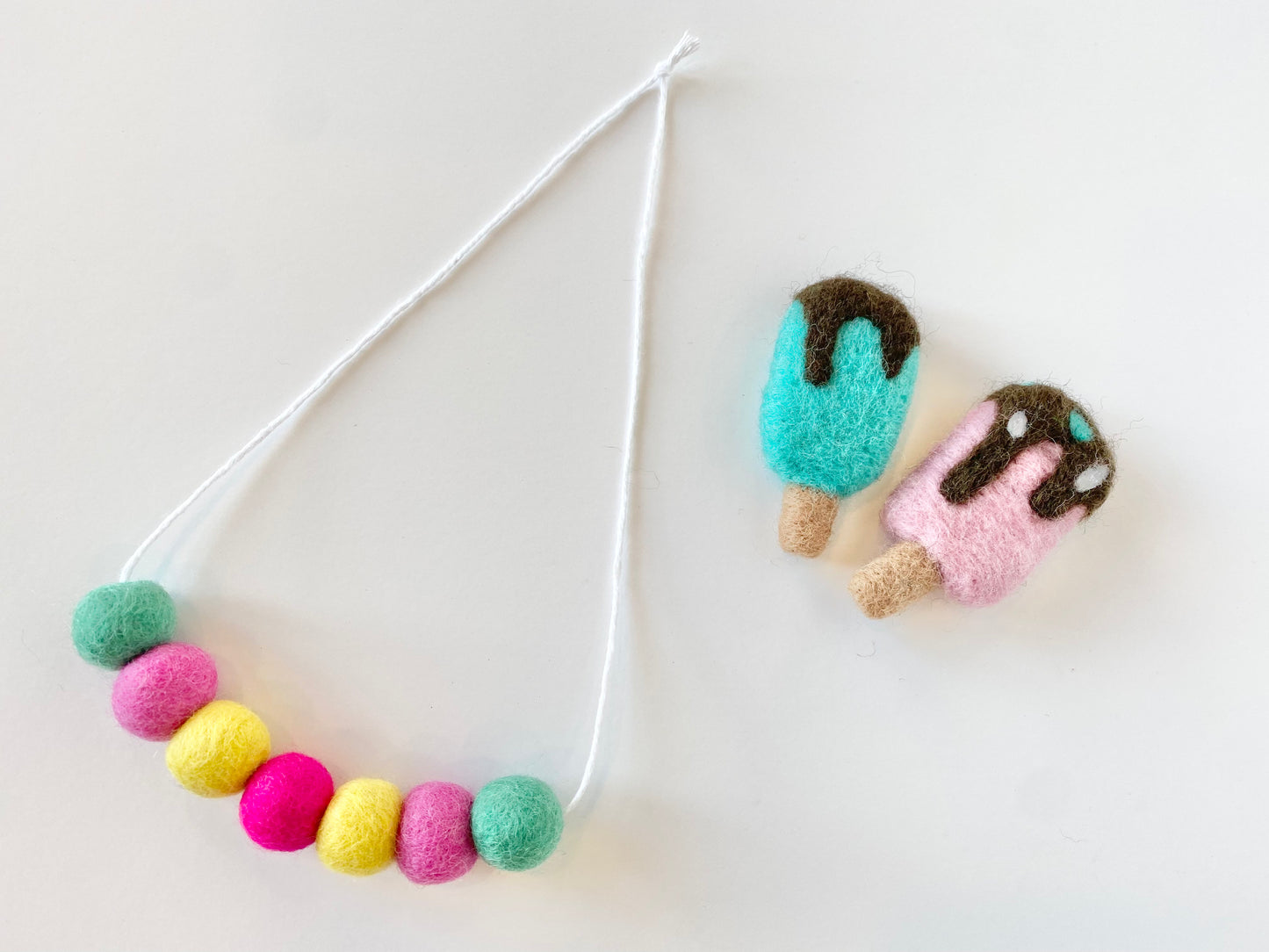 Summer Fun Felt Ball Necklace